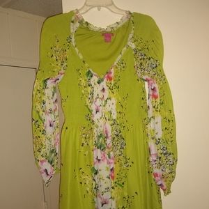 Sunny Leigh lime green floral dress